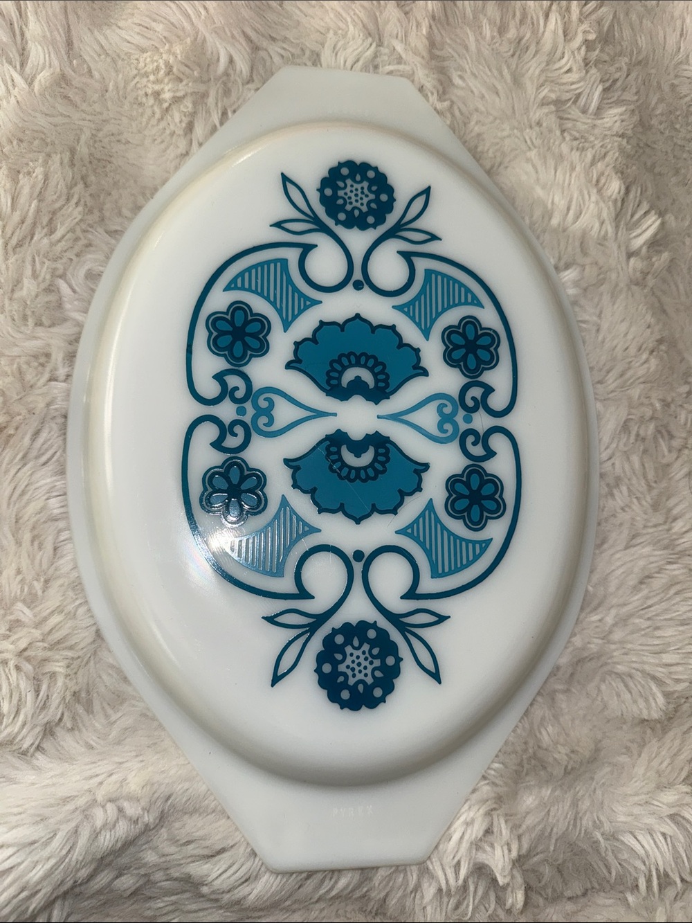 Blue Floral Vintage-Style Oval Serving Dish